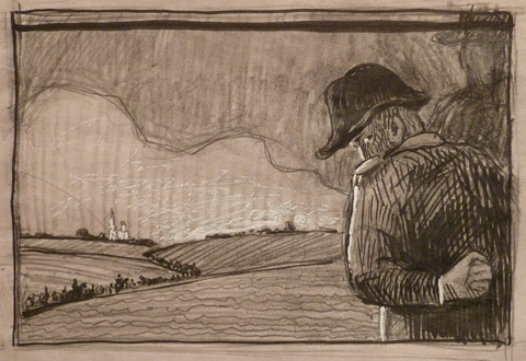 November 1812. Sketch. paper, pencil, marker, whitenings.