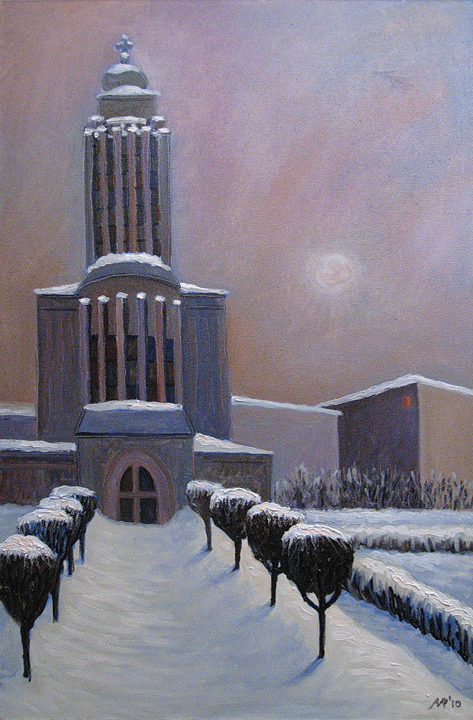Хельсинки. Кирха на скале. х.м., 60х90 см., 2010 г.