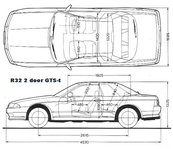 Чертеж nissan skyline r32