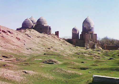 Вид на ансамбль мавзолеев Шахи-Зинда в начале ХХ века