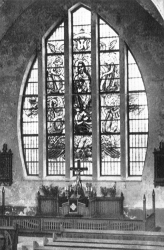 Знаменитый витраж «Христос и 4 ангела» кирхи Марии Магдалины в городе Приморске в начале ХХ века