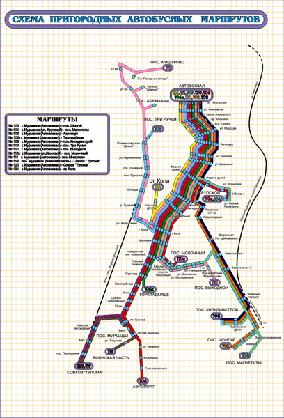 Карта мурманска с остановками