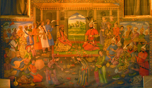 Из серии «Персидские 
узоры». Фреска «Шах Аббас II принимает узбекского хана в 1646 году» во дворце Чехель Сотун.