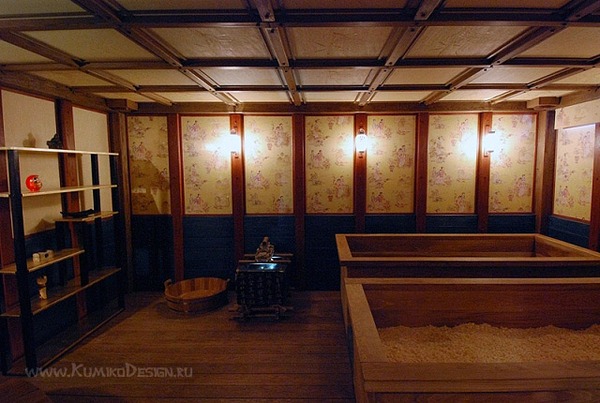 Интерьер в японском стиле, японская баня о-фуро, дизайнер Ю.Дружинина