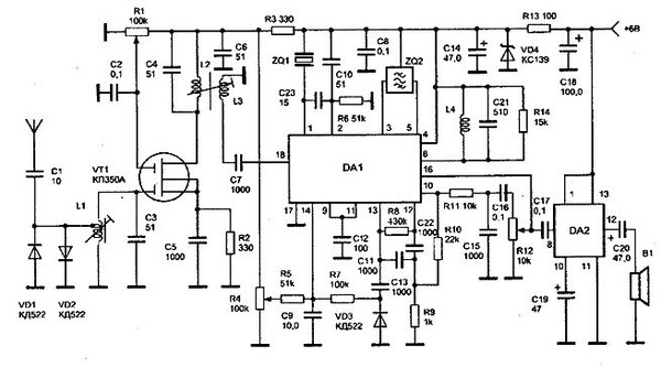 простая схема фм приемника