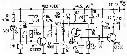 Жучок на кт3102