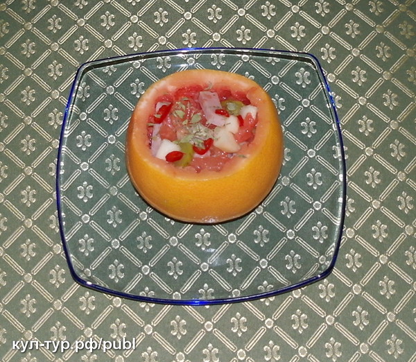 Острый салат из грейпфрута