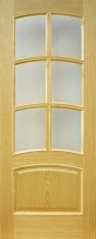 Шпонированная дверь, модель 32, Дуб Альпи стекло Битый хрусталь, недорого