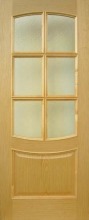 Шпонированная дверь, модель 34, Дуб Альпи стекло Битый хрусталь, коробка, наличники, доборы