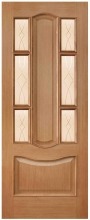 Шпонированная дверь Промстрой, модель 211, Итальянский орех, гравировка