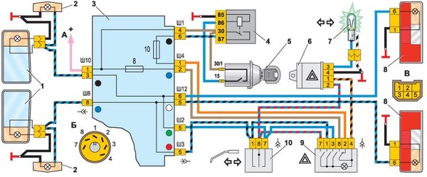схема реле поворотов ваз 2107 схема